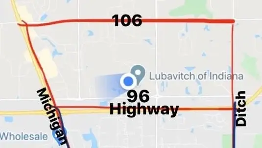The Holiday Inn on Michigan Rd. and the Red Roof Inn on Valparaiso Ct. are both inside this eruv.