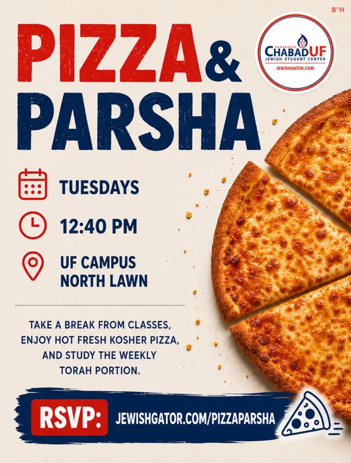 September 8, 2026 PIZZA & PARSHA View Activity