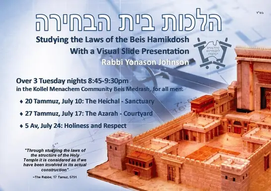 Hilchos Beis HeBechirah for men