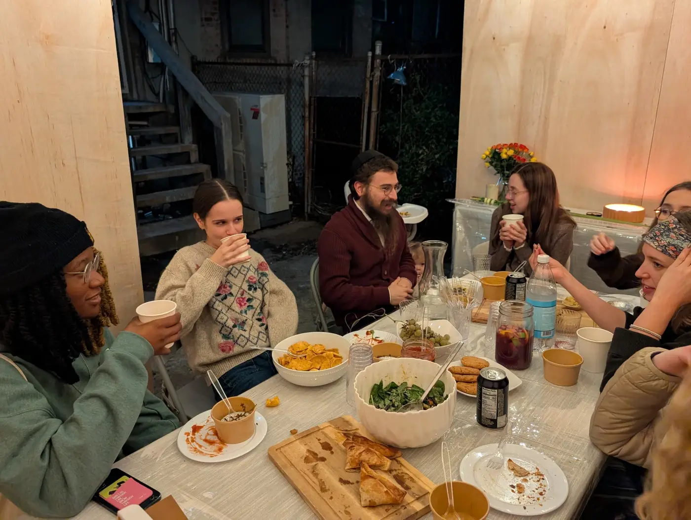 Students gathered at Chabad of Oberlin