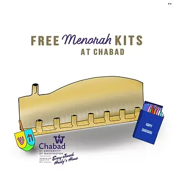 Need a Menorah? We've got one for you. Thanks to generous donors, it's FREE. Text MENORAH to 206-401-7708
