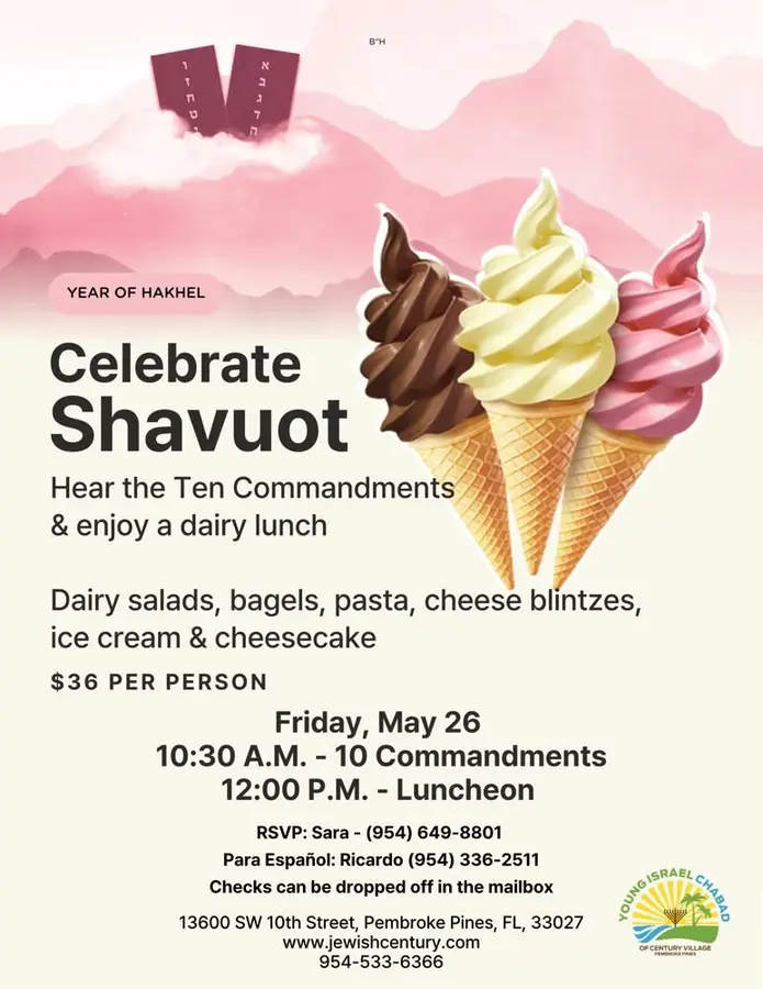 Join us for our annual reading of the 10 Commandments and a communal Shavuot Luncheon!
