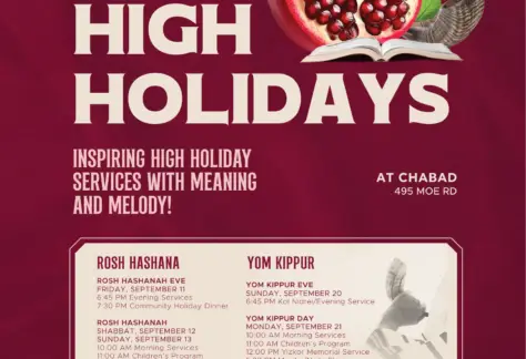 Sep 11 - 13, 2026 Rosh Hashanah with Chabad Facebook Email View Detail