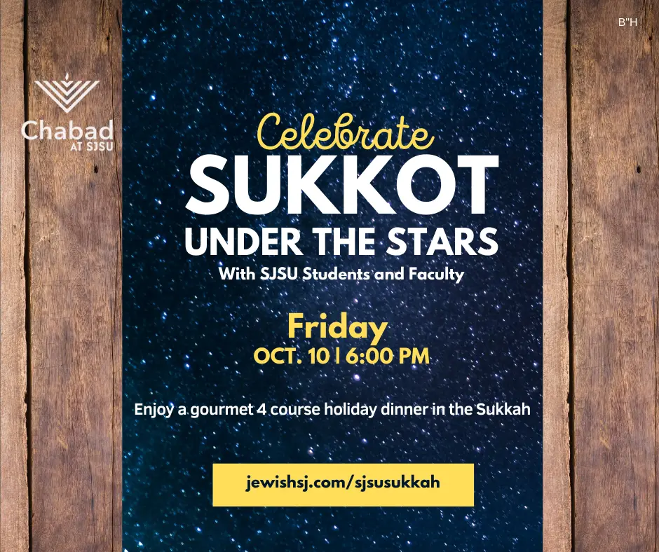 When October 10th, 2025 6:00 PM Location Contact Email: brochy@jewishsjsu.com