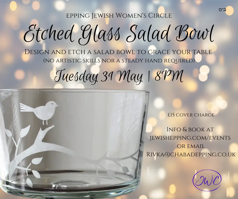 JWC Pre Shavuot Glass Etching Evening