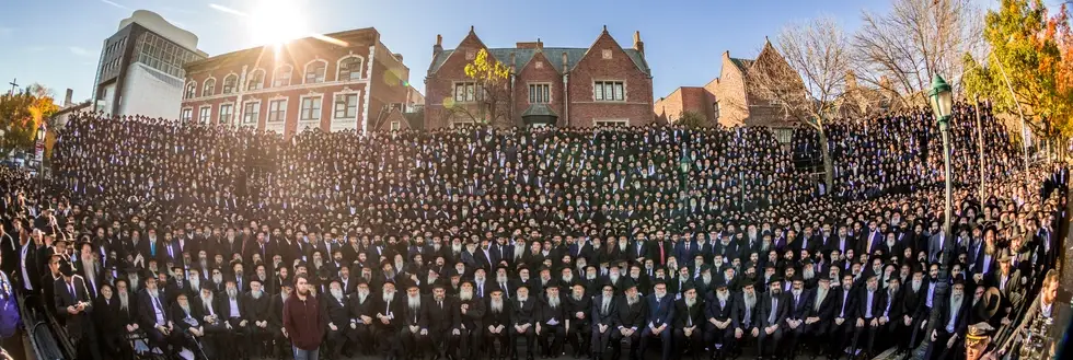 Thousands of Chabad emissaries gathered for the annual group photo outside Chabad-Lubavitch world headquarters in Brooklyn