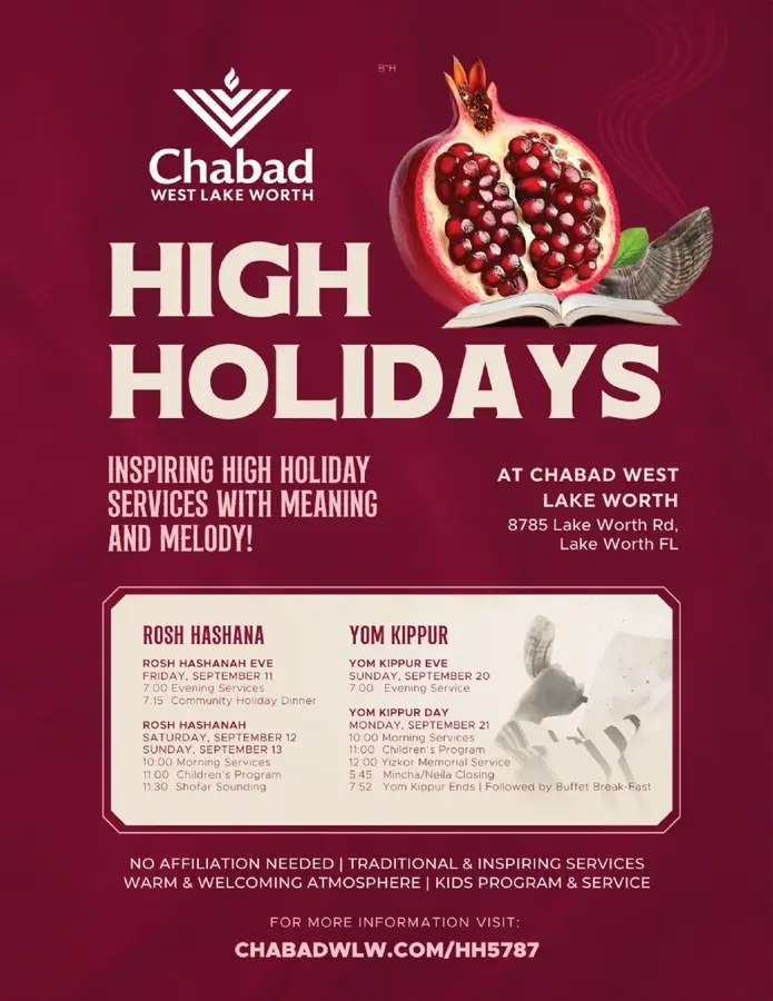 Join our Chai Club! Chai means "life"! Be the heartbeat & life of Chabad West Lake Worth!