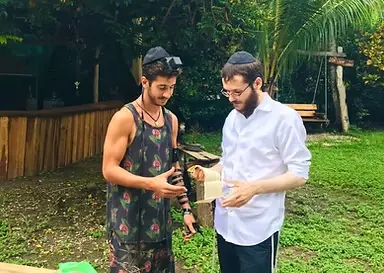 A Jew putting on Tefillin in the woods of ST Costa Rica (2016)