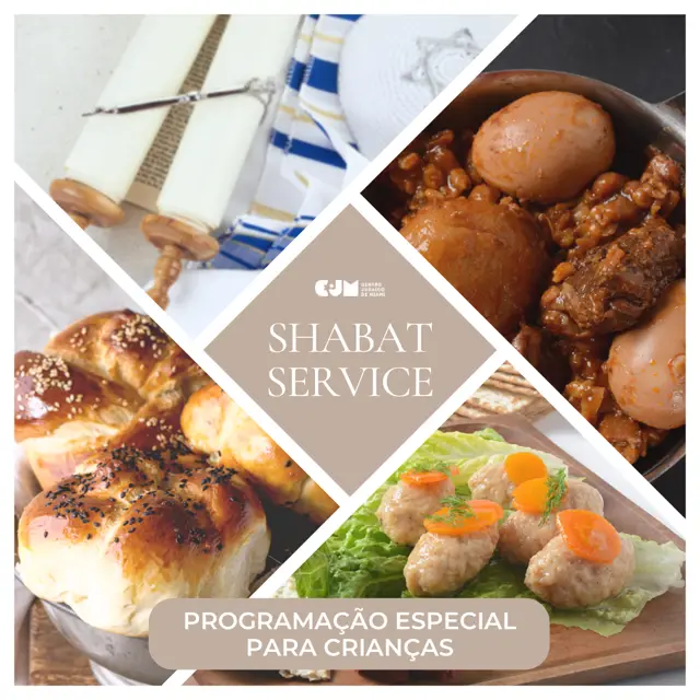 Shabat SÁBADO 10:30am Shacharit de Shabat, leitura da Tora, Kidush & Kids Program