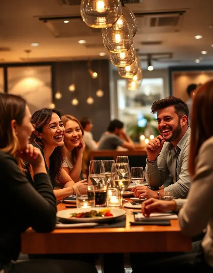 Jovens compartilhando jantar
