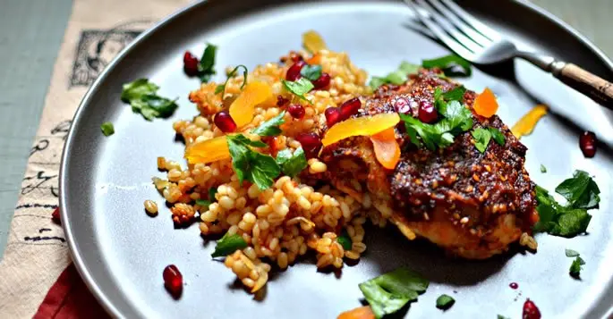 2. Wheat Berry Salad with Grapes and Hazelnuts
